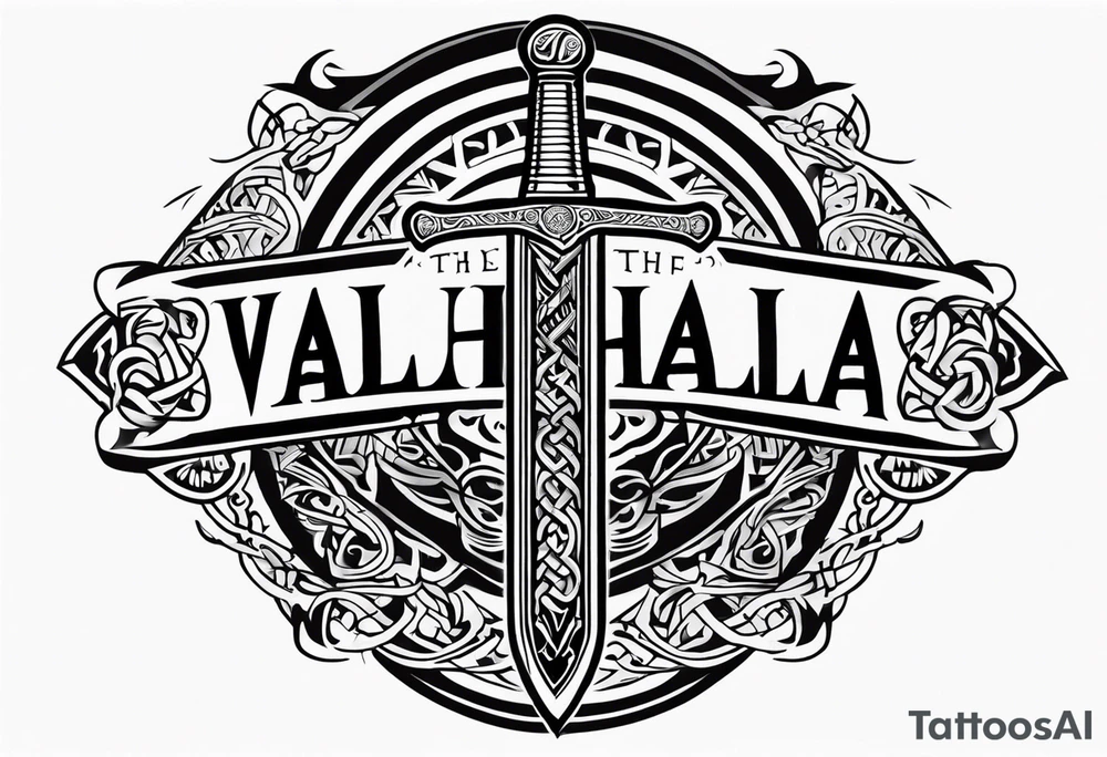Viking sword Valhalla tattoo idea