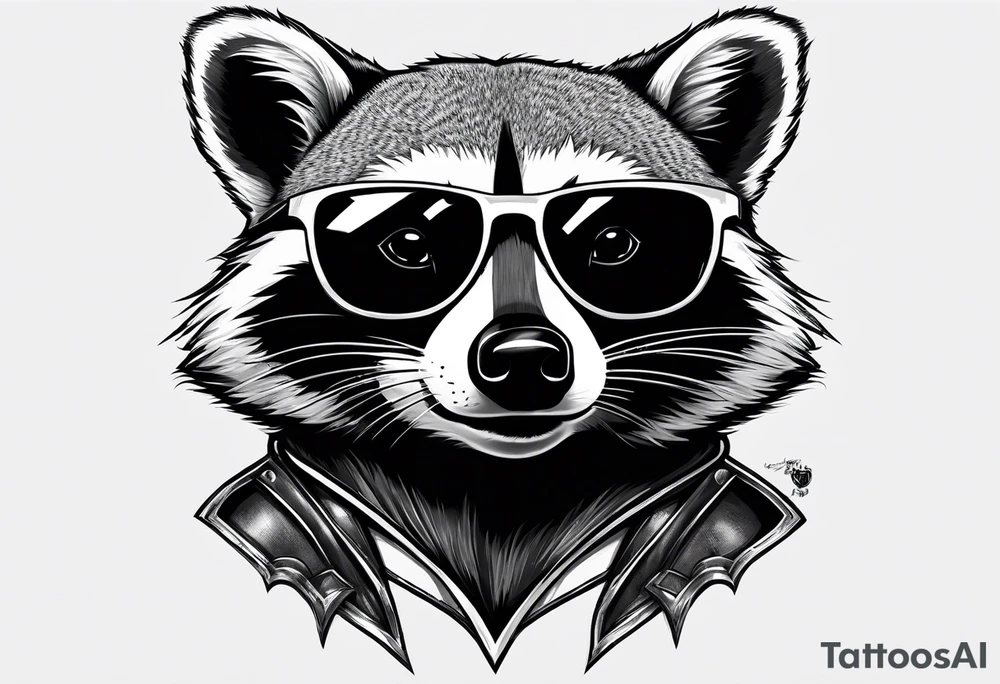 raccoon wearing a Superman t-shirt tattoo idea