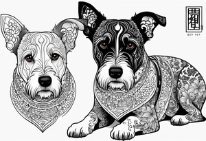 tattoo for my white and black spotted 
mountain terrier named buddy tattoo idea