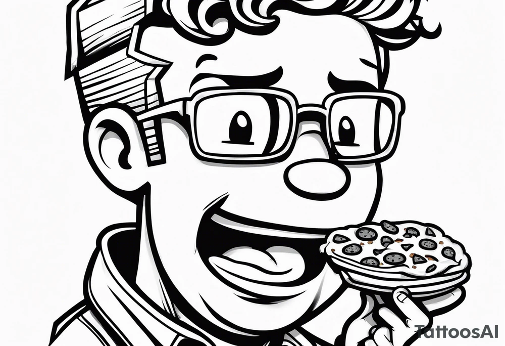 Vault boy eating pizza tattoo idea