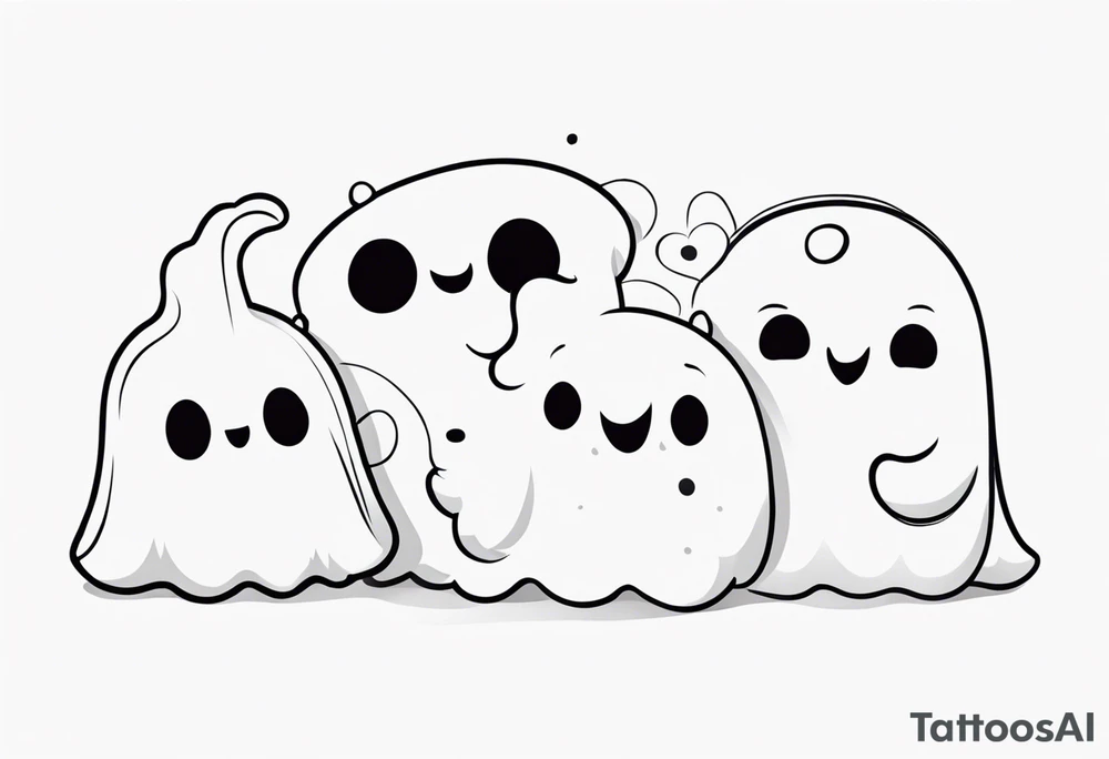 Cute Ghosts tattoo idea