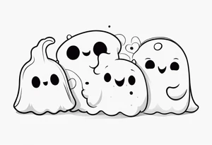 Cute Ghosts tattoo idea