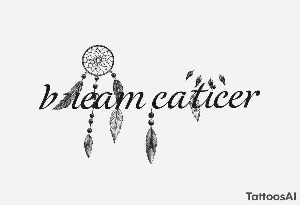 native dreamcatcher with flowing feathers and sacred beads tattoo idea