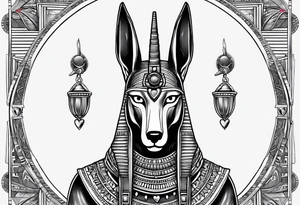 Egyptian style anubis weighing the heart tattoo idea