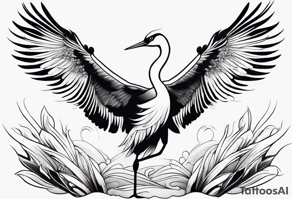 Japanese crane tattoo idea