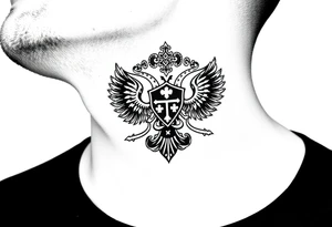 russian christian orthodox military neck design front facing tattoo idea