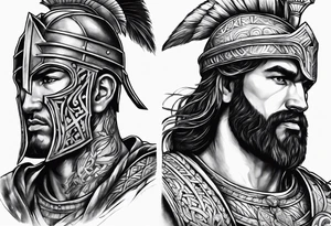 Kairos god and Gladiator warrior tattoo idea