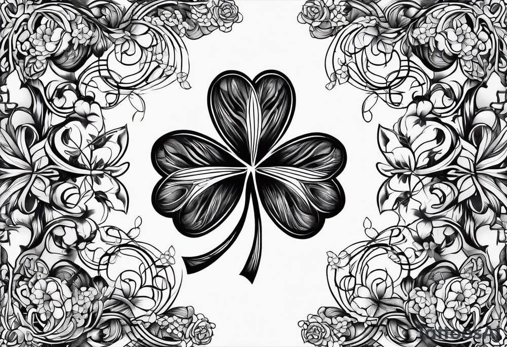 a single three leaf clover with vine tattoo idea