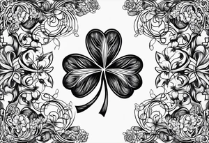 a single three leaf clover with vine tattoo idea