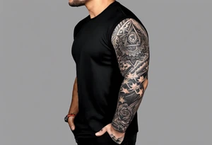 Sleeve with a Texas theme tattoo idea