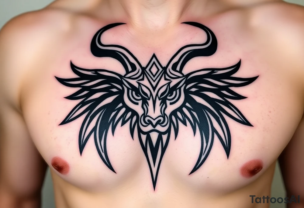 Capricorn head  10x15 cm 
Neutral face tattoo idea