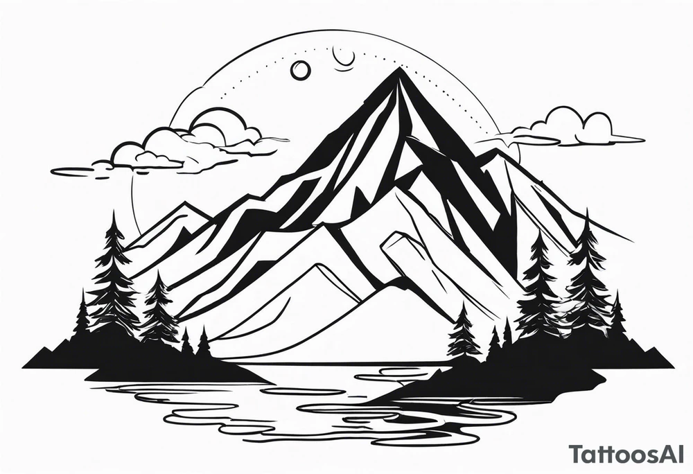 Mother, mountain range tattoo idea