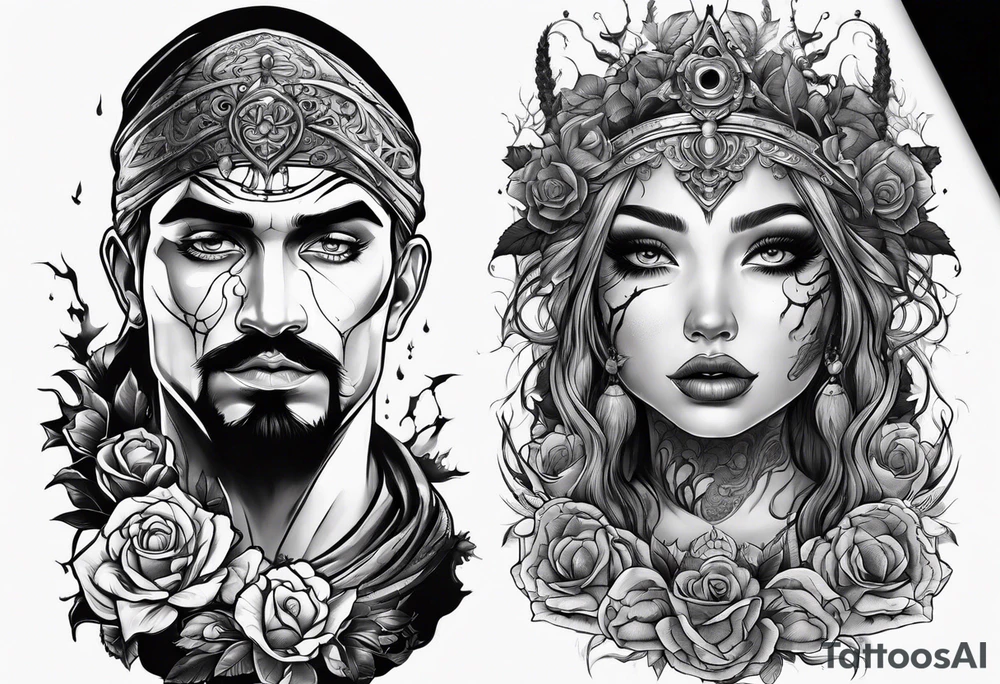 Beautiful body horror tattoo idea