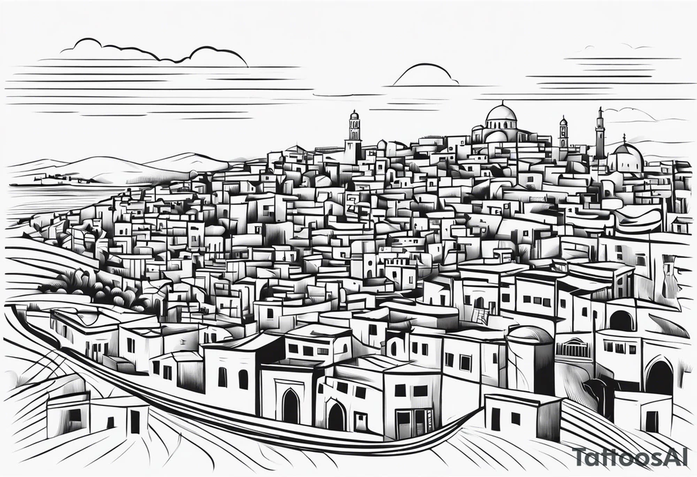 israel 
city swirl
 vector tattoo idea