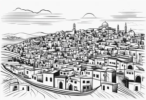 israel 
city swirl
 vector tattoo idea