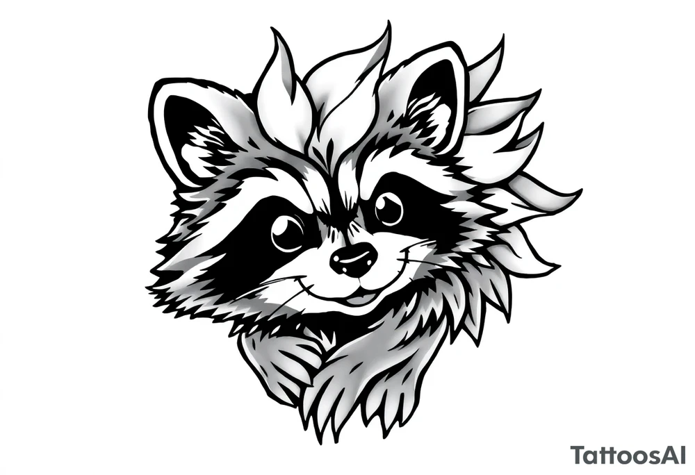 Fire Raccoon tattoo idea