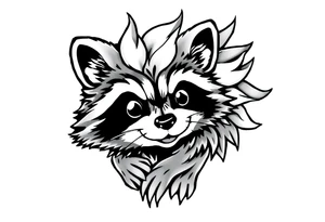 Fire Raccoon tattoo idea