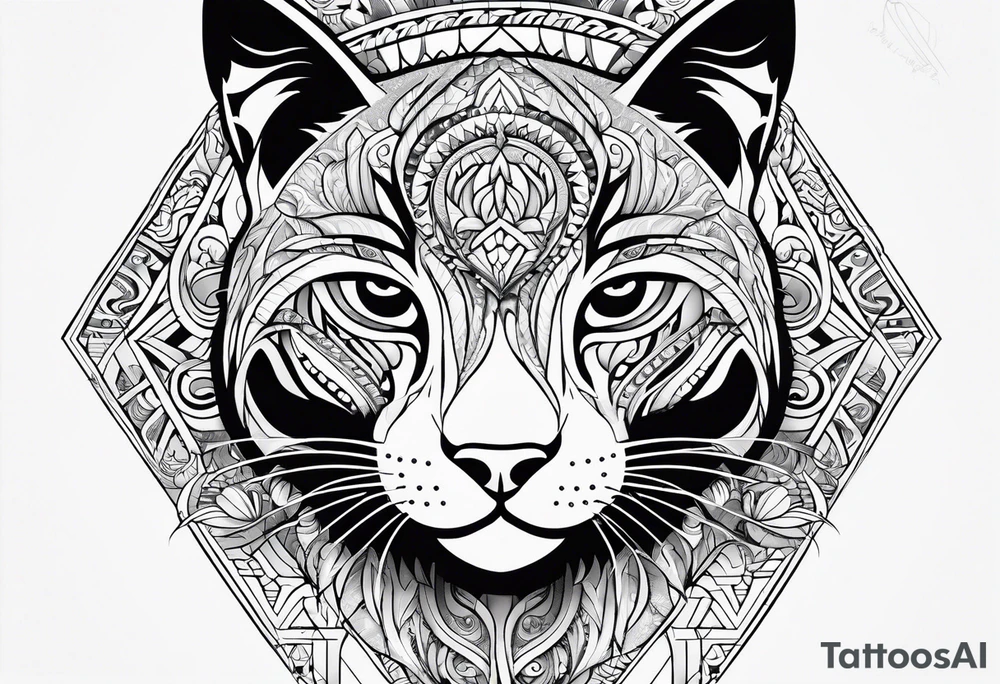 maori and a cat tattoo idea