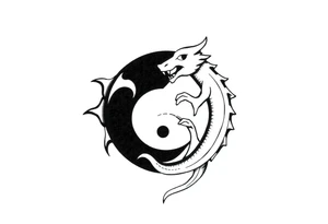 futebol, musica, Yin yang e dragão tattoo idea