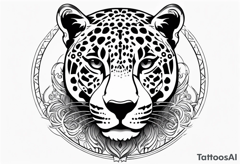 a jaguar like silhouette and a letters AAA for a neice tattoo idea