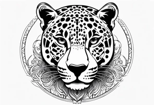 a jaguar like silhouette and a letters AAA for a neice tattoo idea
