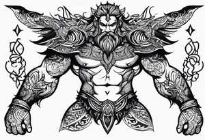 full body strong mythical giant with one eye tattoo idea