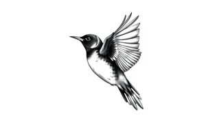 Male European Blackbird flying tattoo idea tattoo idea