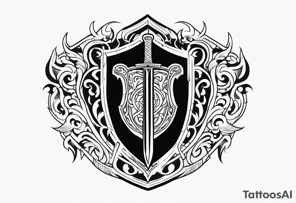 Valhalla sword shield tattoo idea