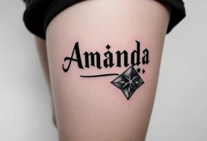 Name Amanda with Harry Potter theme tattoo idea