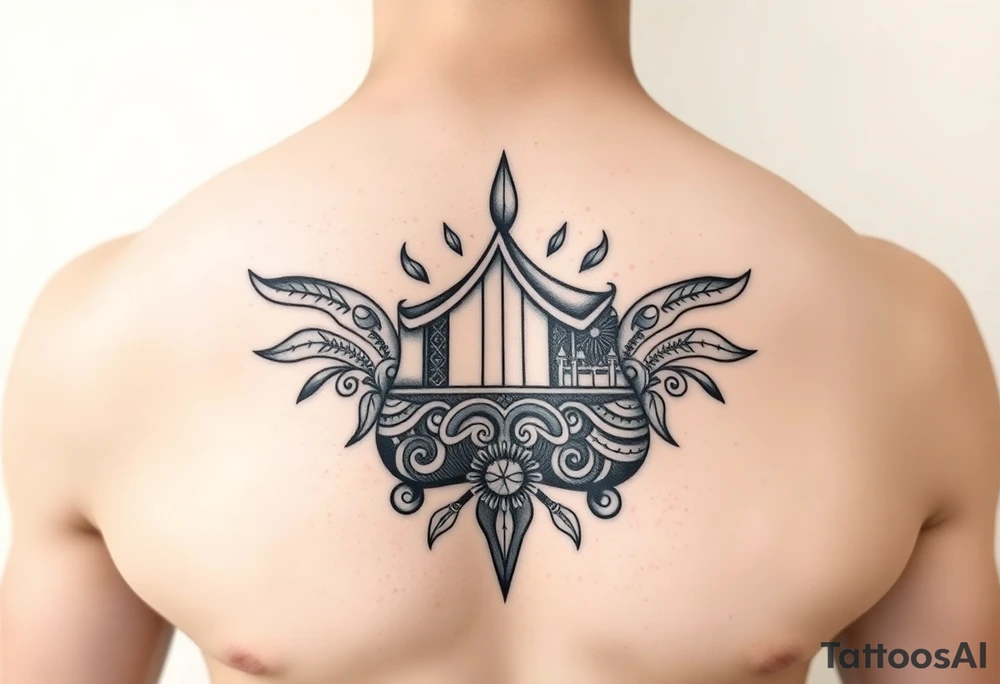Maori noah’s ark tattoo chest piece tattoo idea