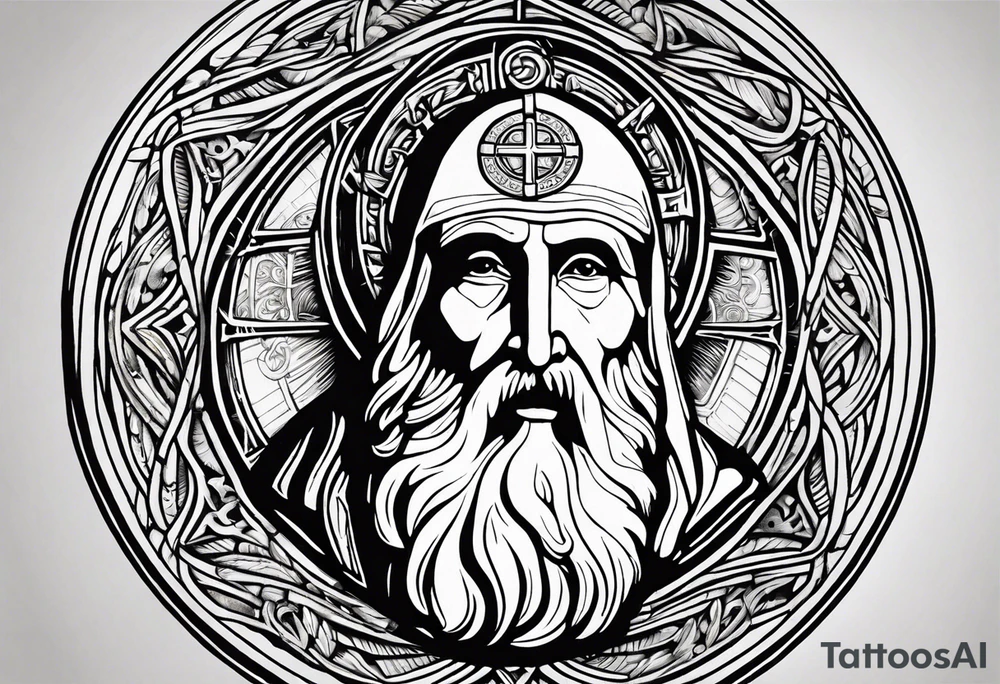 Make a St. Benedict medal tattoo design for the left side of my stomach tattoo idea