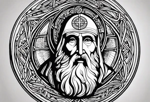 Make a St. Benedict medal tattoo design for the left side of my stomach tattoo idea