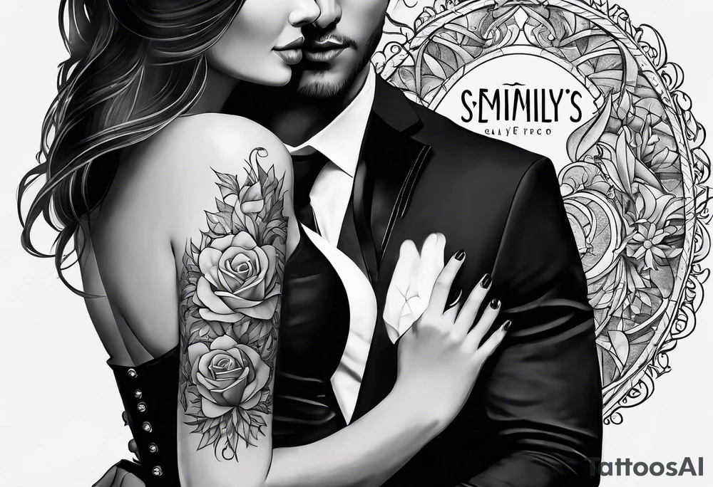 Semily's name written with a heart next to the couple tattoo idea