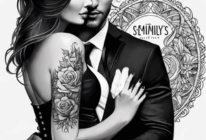 Semily's name written with a heart next to the couple tattoo idea