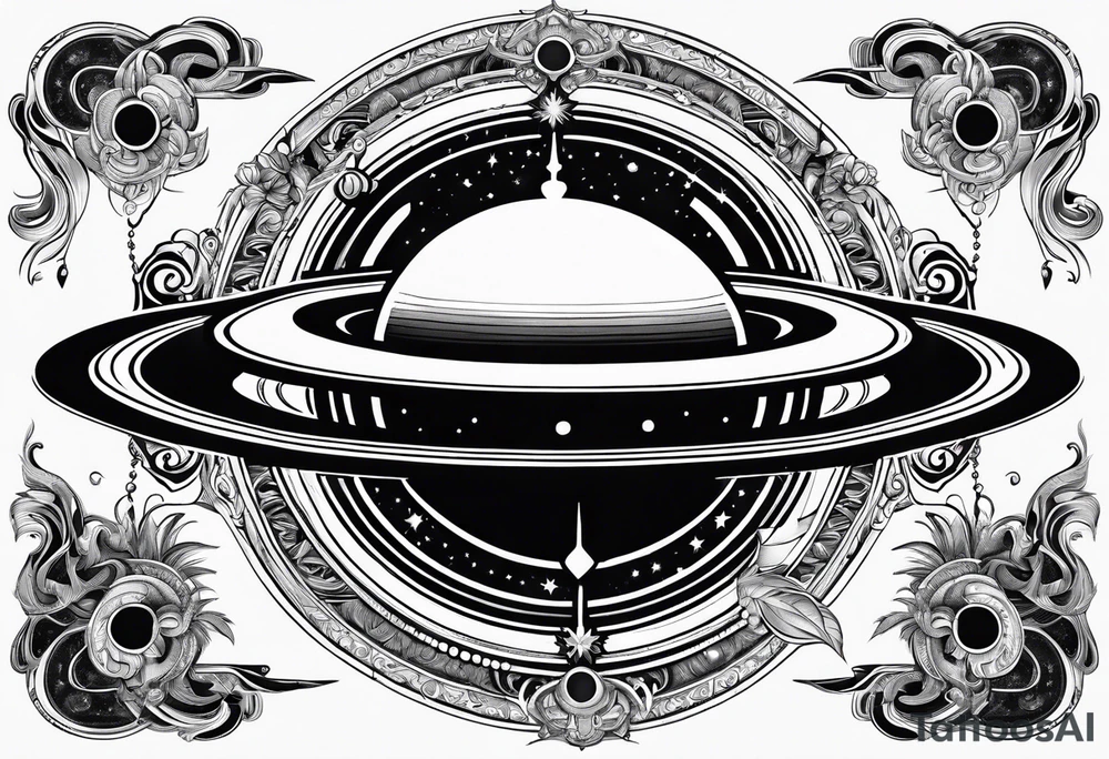 saturn in a psytrance key tattoo idea