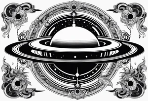 saturn in a psytrance key tattoo idea