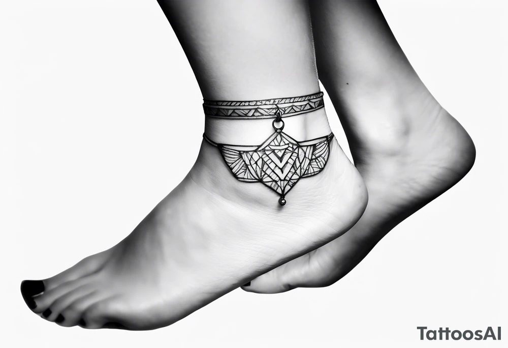 feminine ankle bracelet tattoo tattoo idea