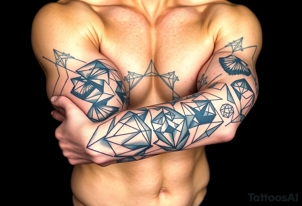 Geometry with love symbolism tattoo idea