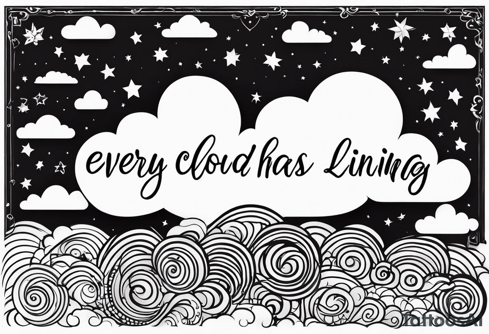 Every cloud has a silver lining tattoo idea