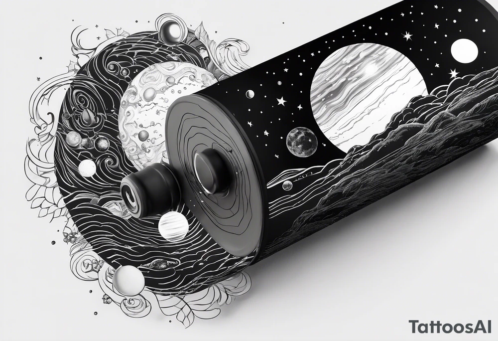 solar system, on spine tattoo idea