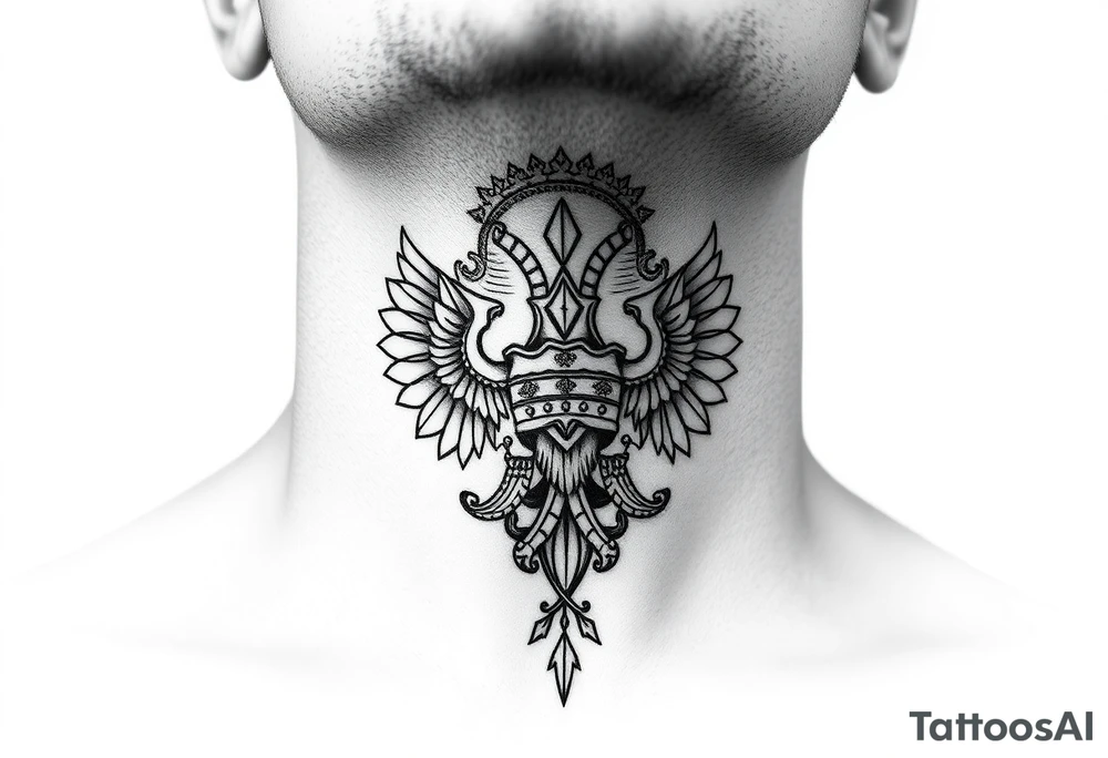 russian christian orthodox military neck design front facing tattoo idea