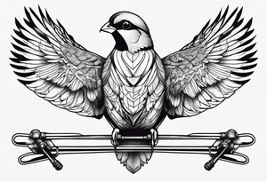 Partridge on skis with pit vipers tattoo idea