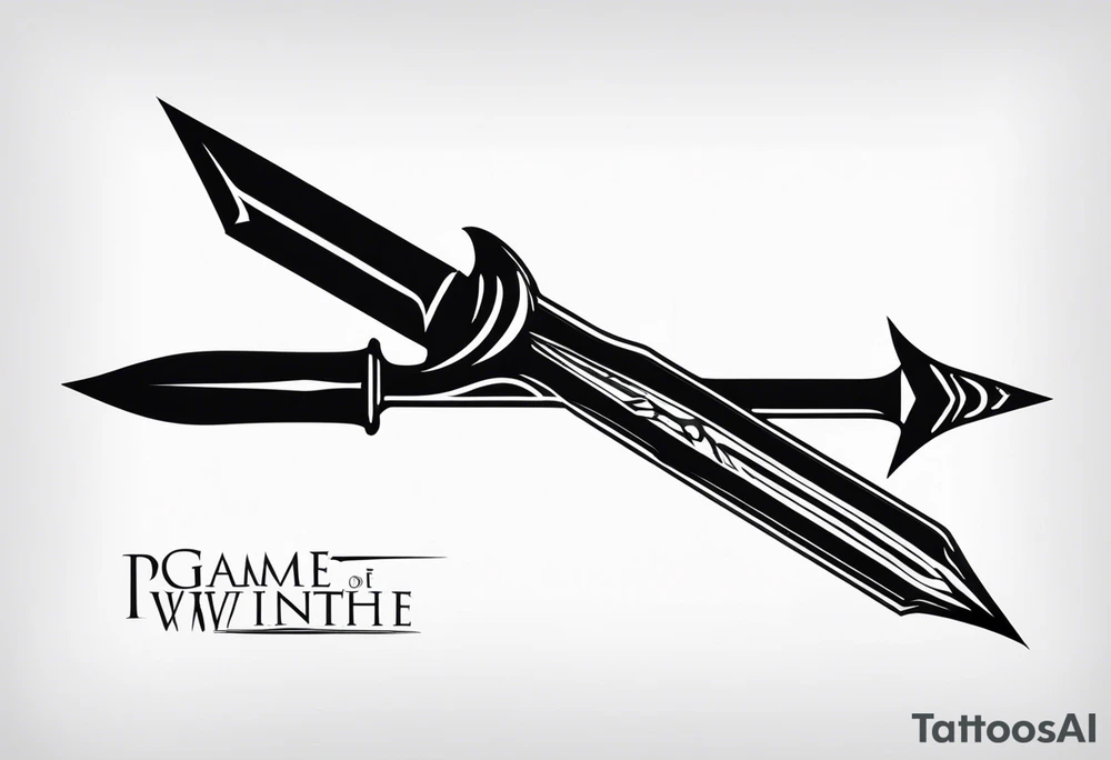 “Needle” from Game of Thrones with the phrase “Stick ‘em with the pointy end” above tattoo idea