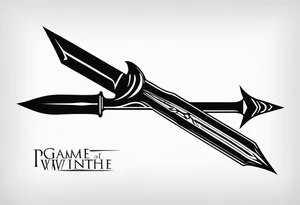 “Needle” from Game of Thrones with the phrase “Stick ‘em with the pointy end” above tattoo idea