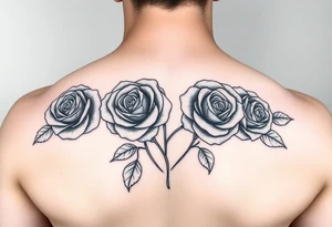 4 Rose tattoo in color tattoo idea