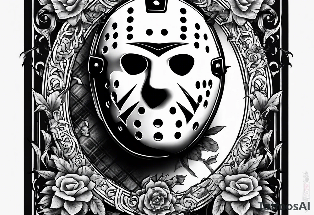 Friday the 13th Jason mask, horror, Japanese art tattoo idea