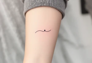 A single line with a dot above it tattoo idea