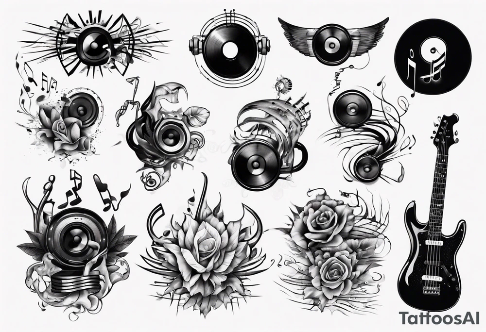 music sound tattoo idea