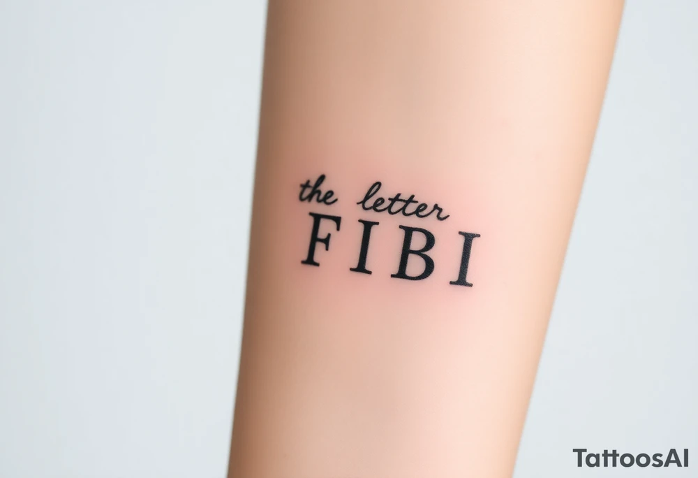 The letter F I B I tattoo idea