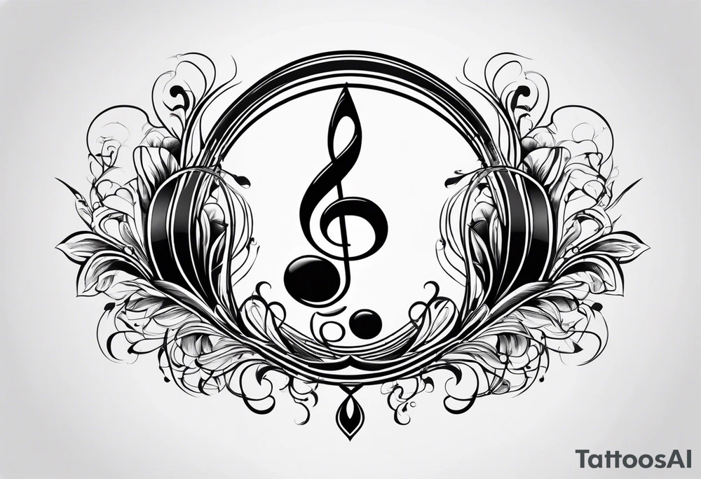 Note de musique, clef de sol, fin tattoo idea